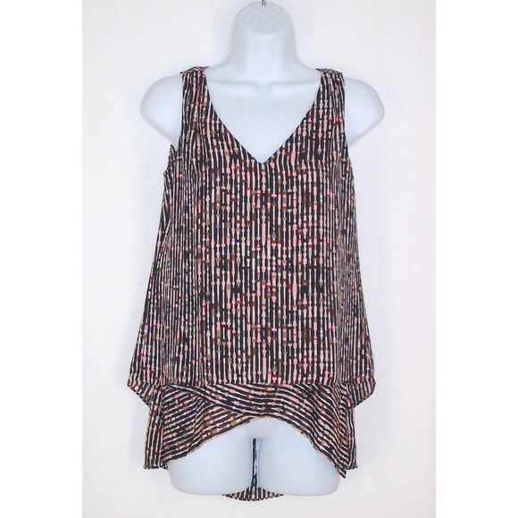 White House Black Market Tank Top XXS Sleeveless Layered Split Back Hi Lo - Picture 1 of 9